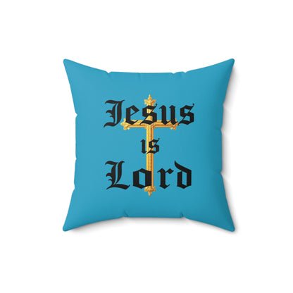 King of Kings in Turquoise – ‘Jesus is Lord’ Throw Pillow