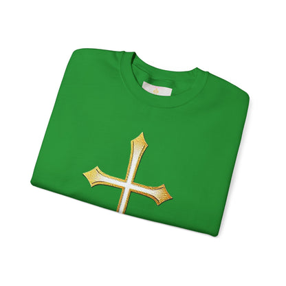 Women’s Gold Cross Sweatshirt – Christian Faith Apparel