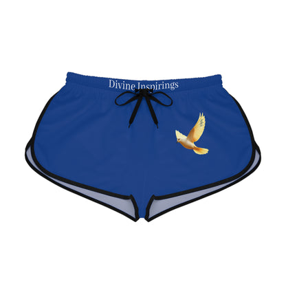 Peaceful Spirit Women's Shorts in Blue with Dove in Flight Design