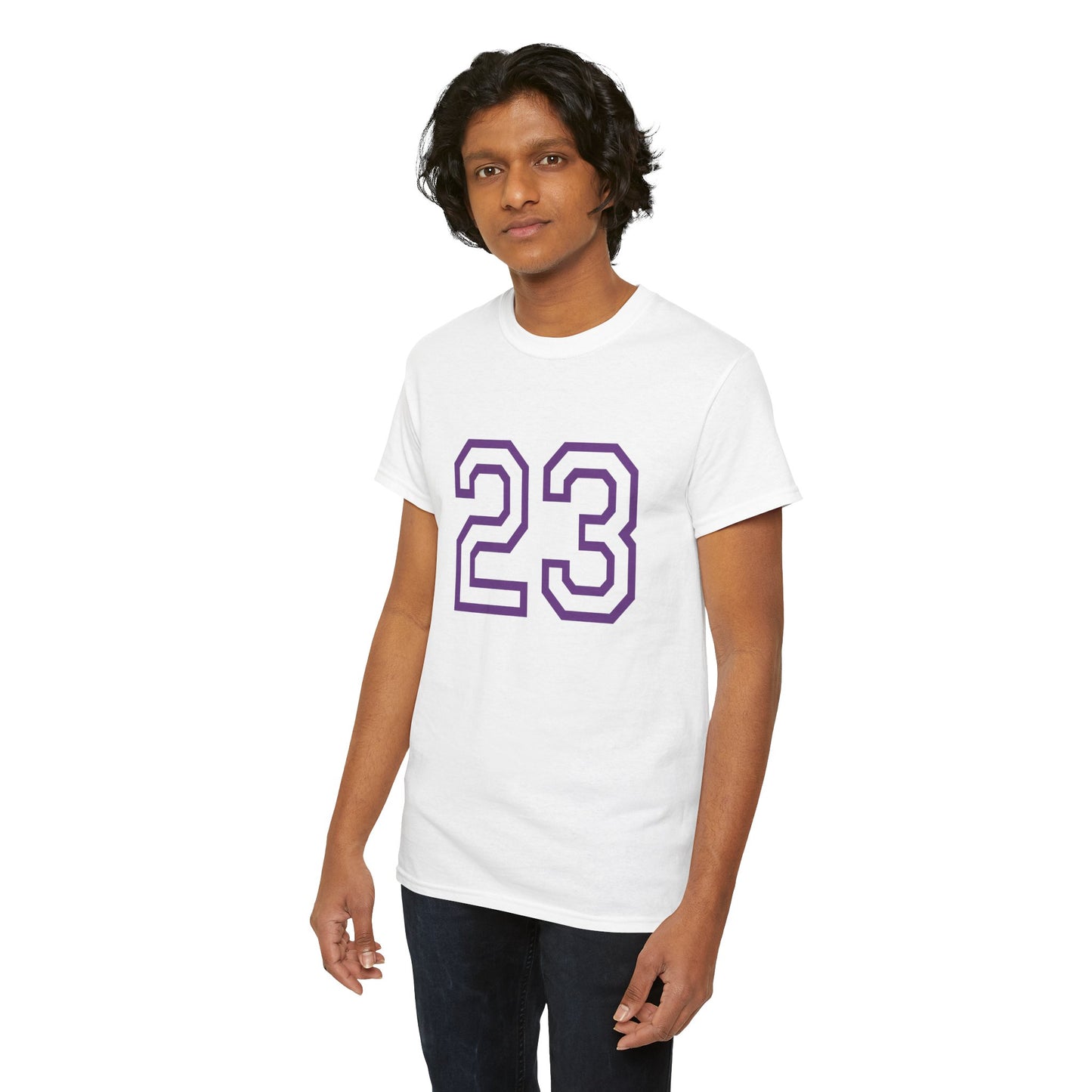 Psalm 23 Men’s T-Shirt – Inspired Sports-Style Shirt (Purple Lettering)