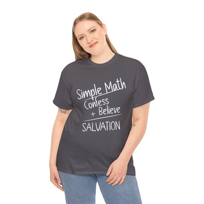 Simple Math of Salvation Women’s Christian T-Shirt (White Chalk)