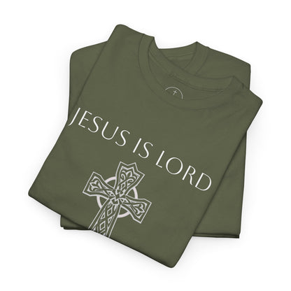 Jesus Is Lord – Men’s Christian Tee (White Lettering)