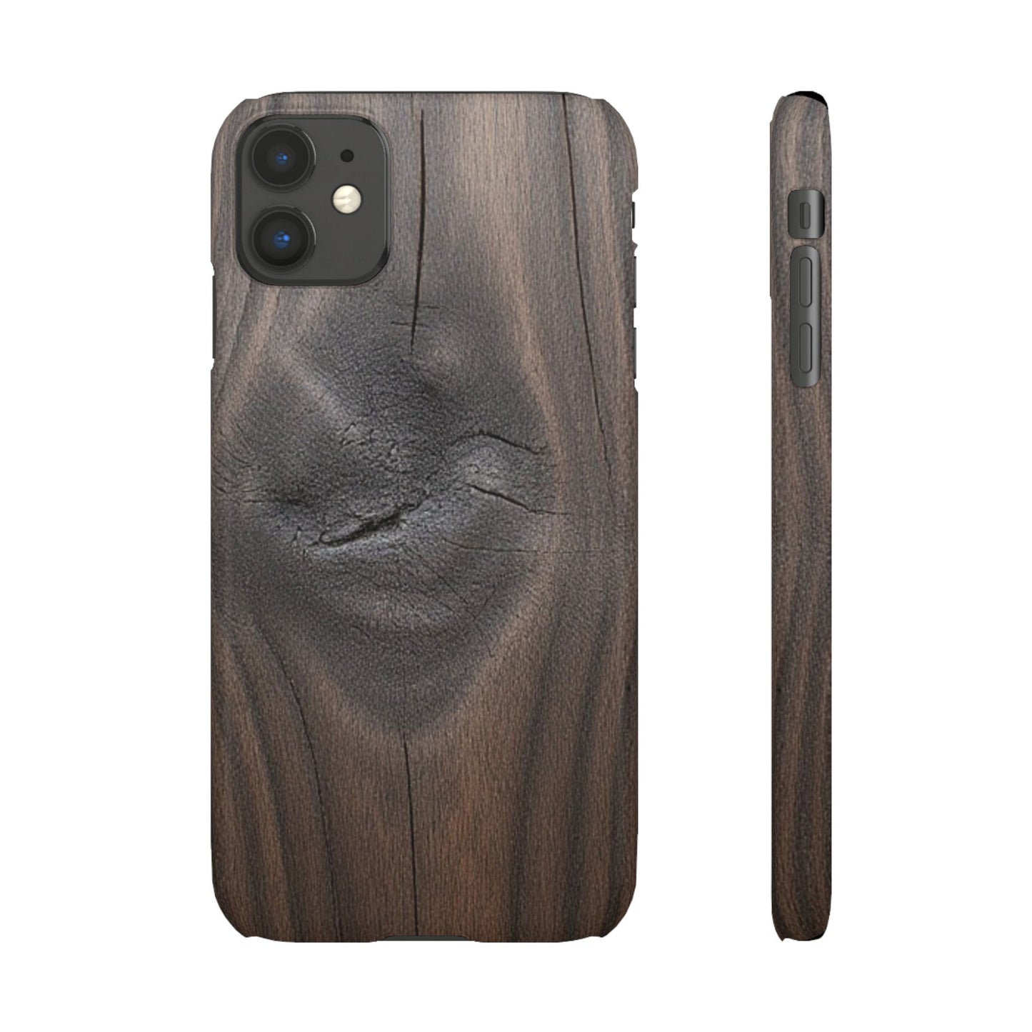 iPhone Snap Case – Dark Wood Grain Design