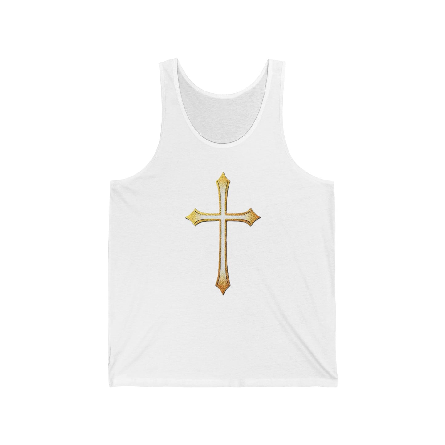 Men’s Gold Cross Tank Top – Bold Christian Faith Apparel