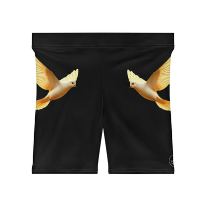 Golden Dove Women’s Biking Shorts in Black – Spirit of Peace and Power
