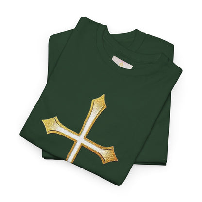 Men’s Gold Cross Tee – Christian Faith-Inspired Apparel