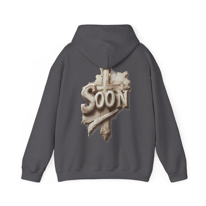 “Soon” Cross Women’s Hoodie – Back Print Christian Declaration