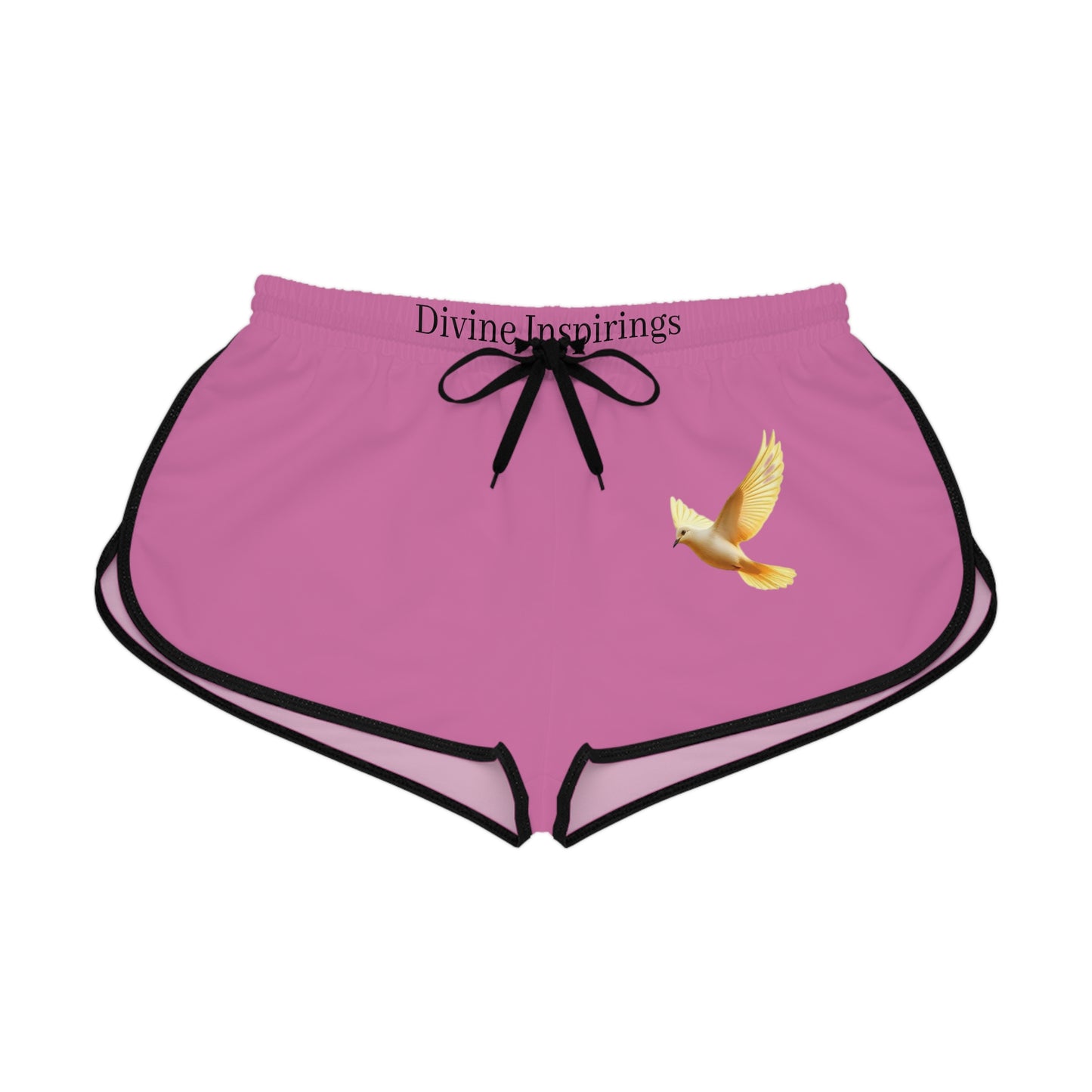 Peaceful Spirit Women's Shorts in Pink with Dove in Flight Design