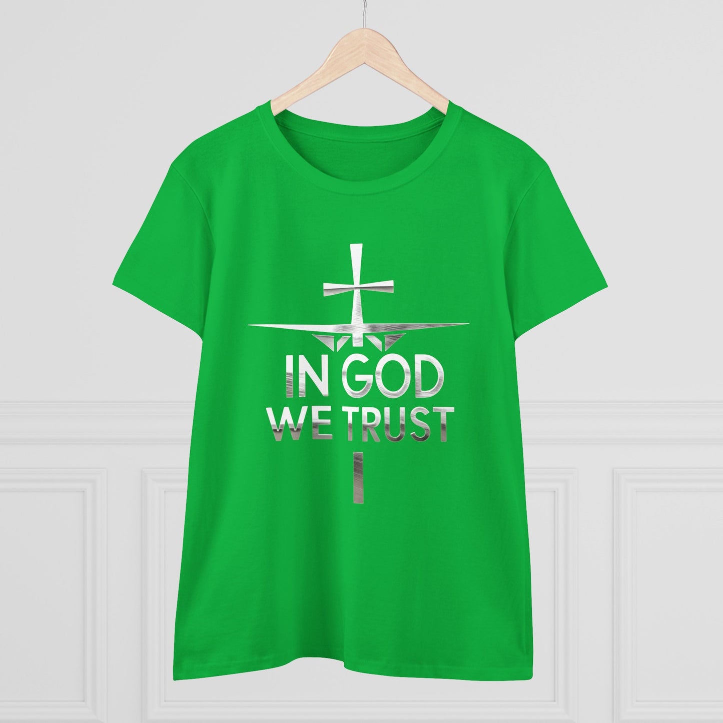 In God We Trust | Women’s Christian Tee with Scripture Back Print