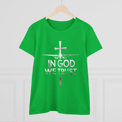 In God We Trust | Women’s Christian Tee with Scripture Back Print
