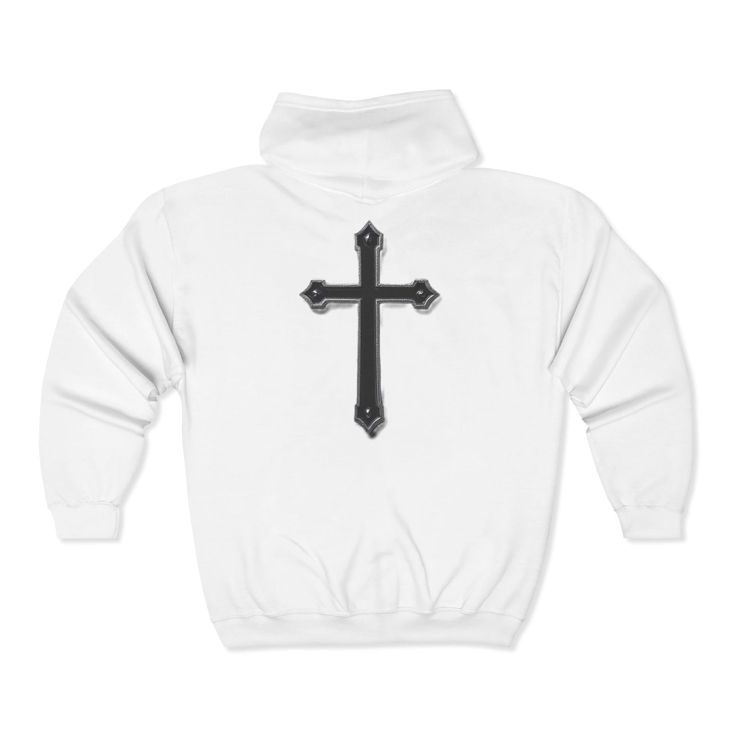 Men’s Black Cross Zip-Up Hoodie – Everyday Faith & Comfort