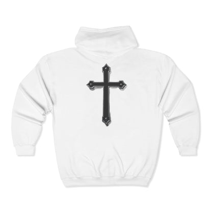Men’s Black Cross Zip-Up Hoodie – Everyday Faith & Comfort