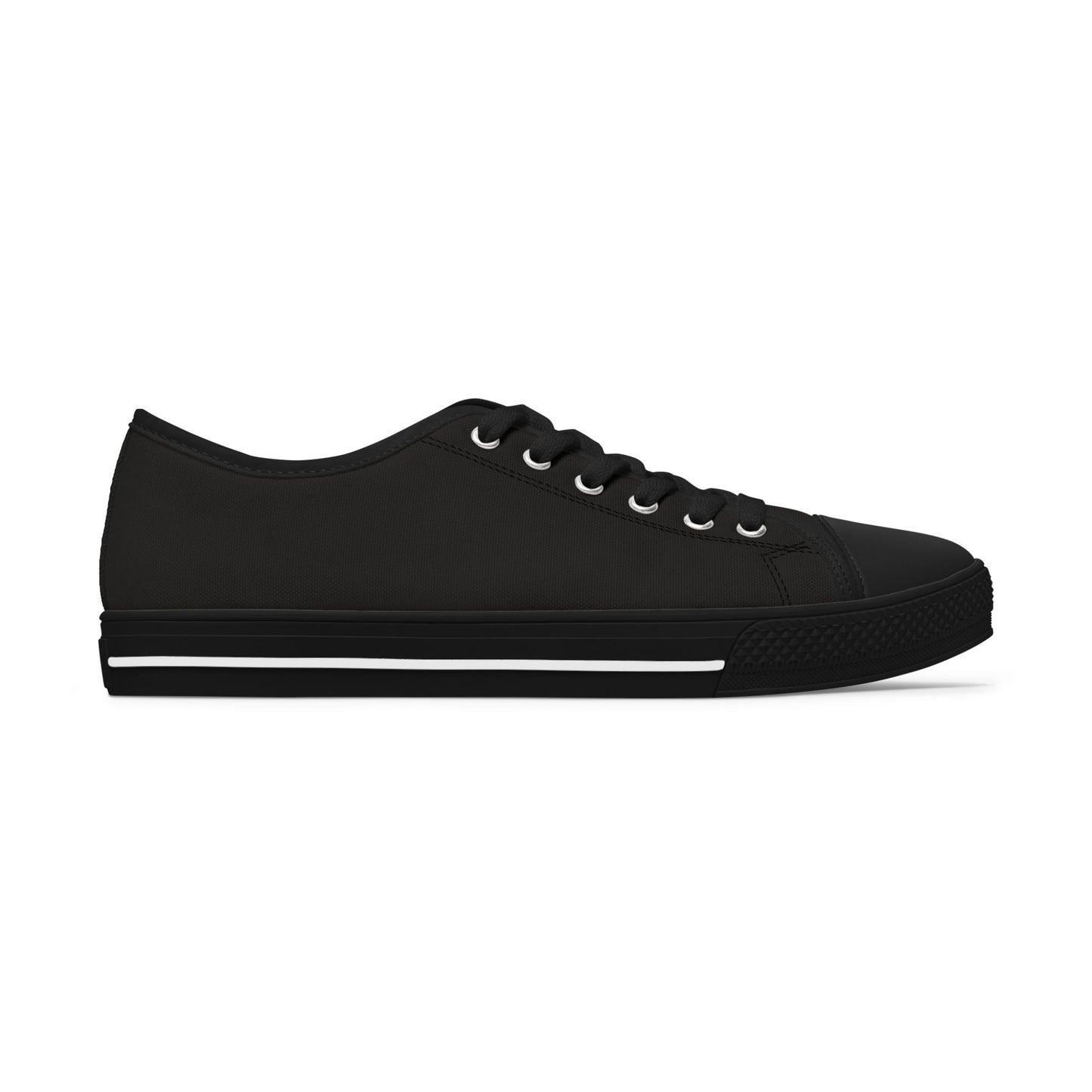 Wings of Peace – Women’s Low-Cut Canvas Shoes in Black with Dove Design