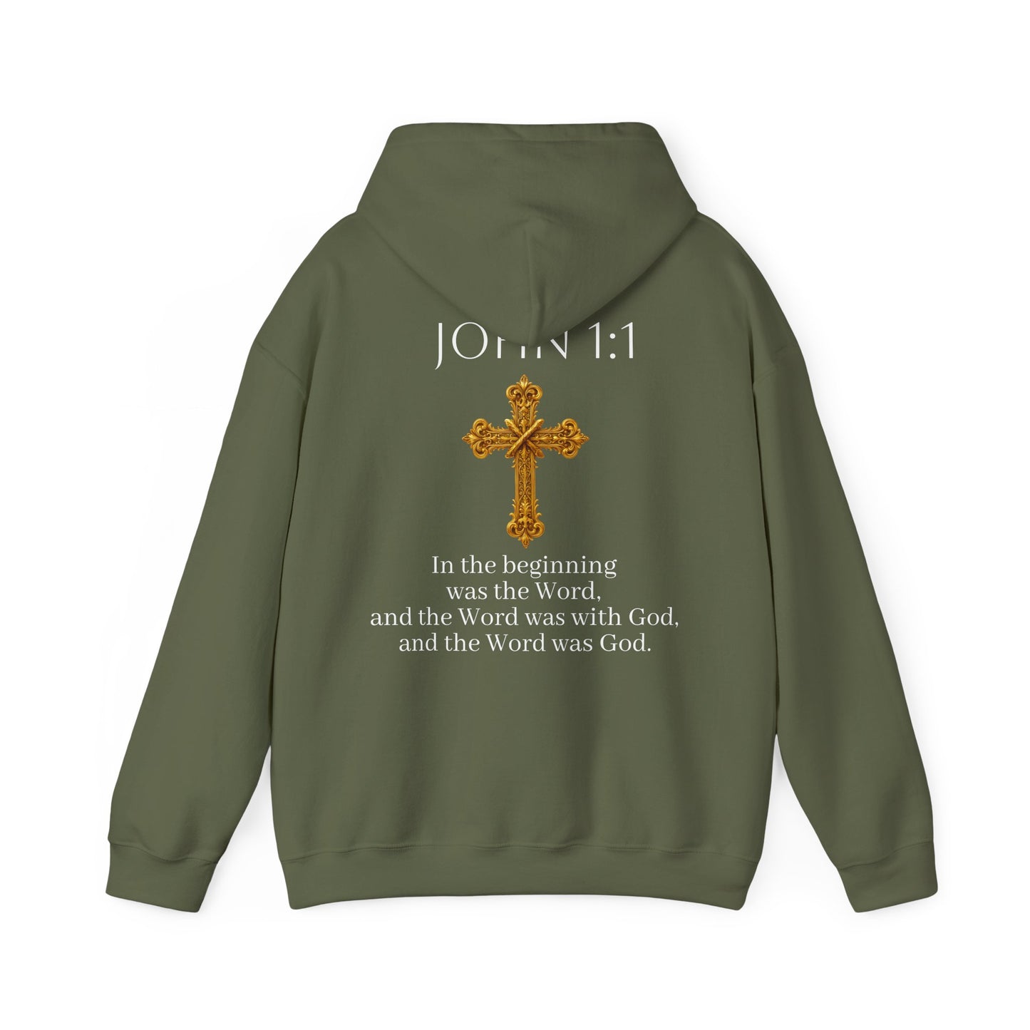 “The Word Eternal” – Women’s Christian Hoodie with White Lettering (John 1:1)