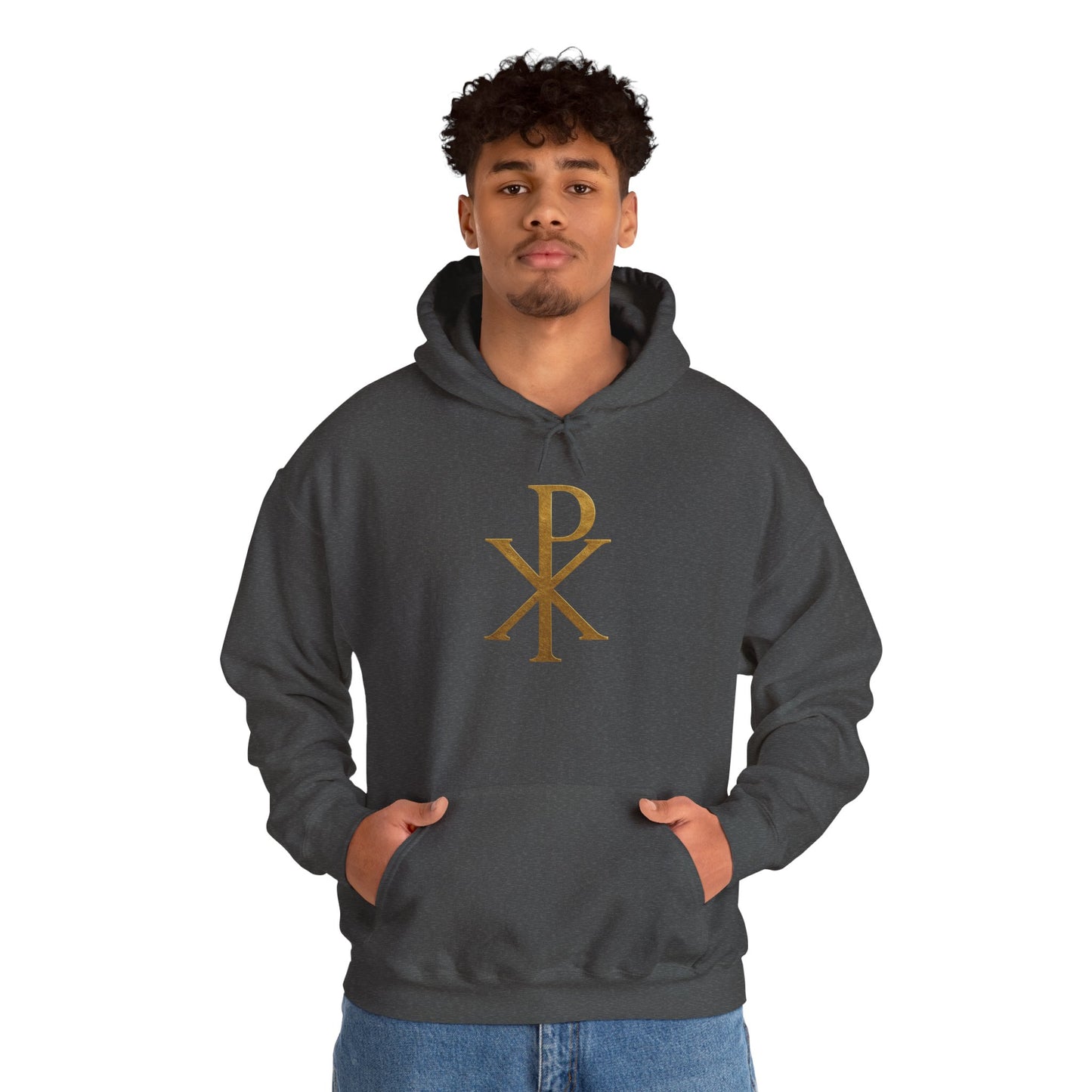 Chi Rho in Gold - Men’s Christian Hoodie
