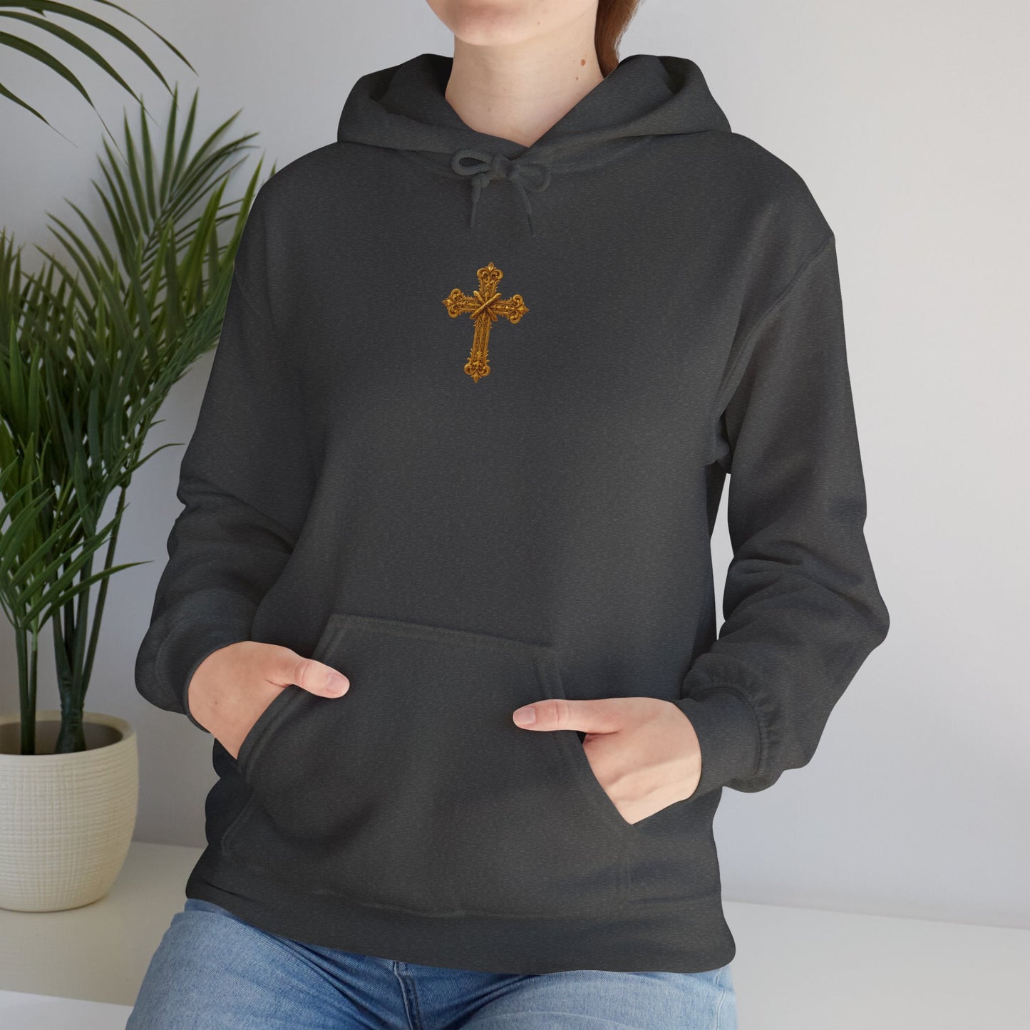 In God We Trust (Gold) - Women's Christian Hoodie with Golden Cross