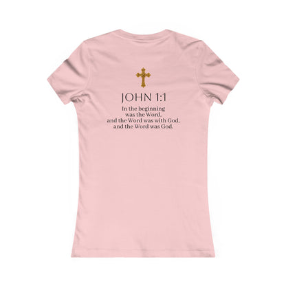 “The Word Eternal” – Women’s Favorite Christian Tee with Bold Dark Lettering (John 1:1)