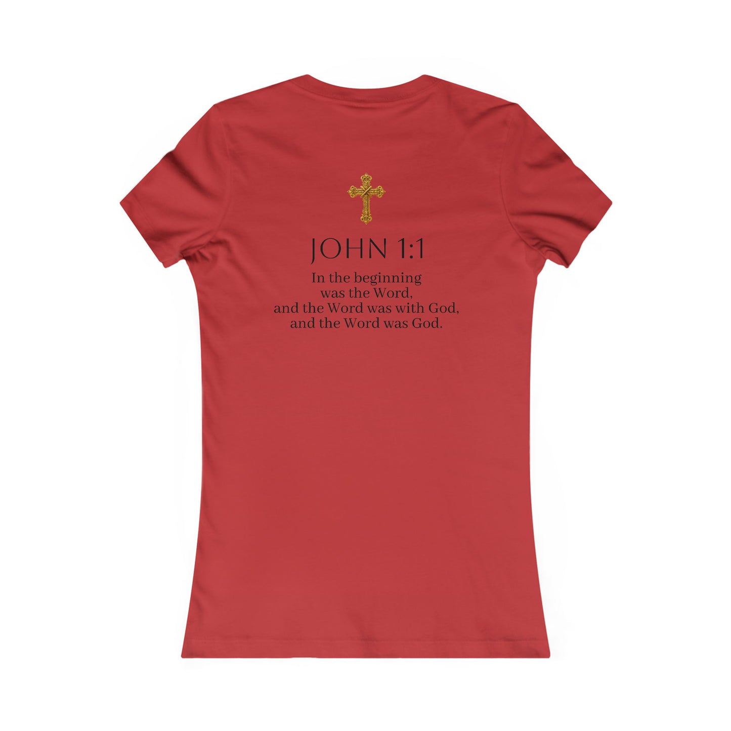 “The Word Eternal” – Women’s Favorite Christian Tee with Bold Dark Lettering (John 1:1)
