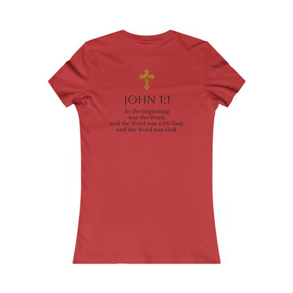 “The Word Eternal” – Women’s Favorite Christian Tee with Bold Dark Lettering (John 1:1)