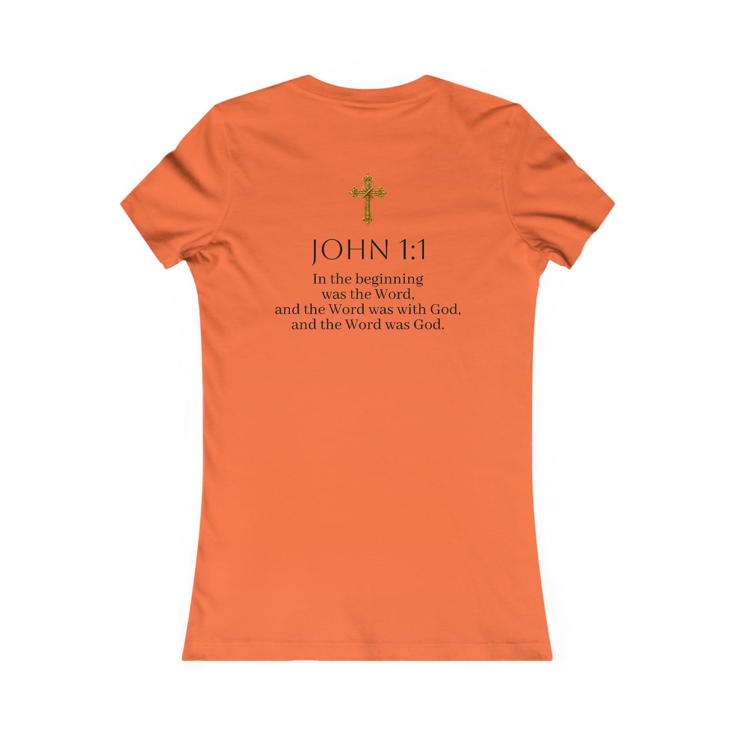 “The Word Eternal” – Women’s Favorite Christian Tee with Bold Dark Lettering (John 1:1)