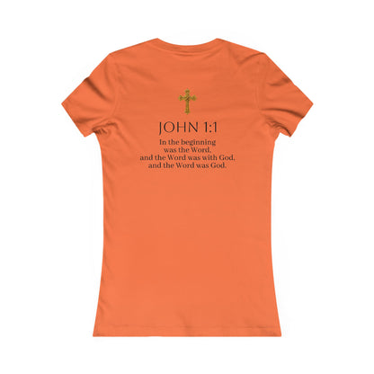 “The Word Eternal” – Women’s Favorite Christian Tee with Bold Dark Lettering (John 1:1)