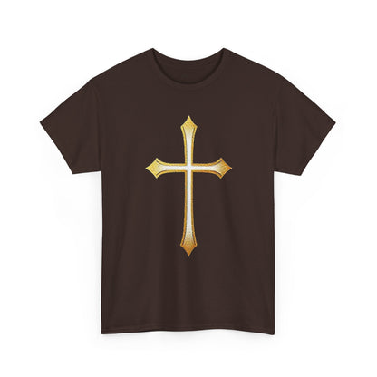 Men’s Gold Cross Tee – Christian Faith-Inspired Apparel