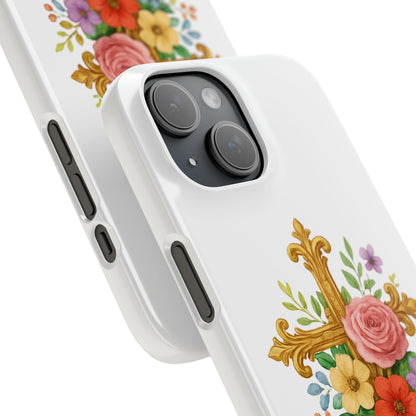 Floral Cross Snap Case for iPhone – Faith in Bloom