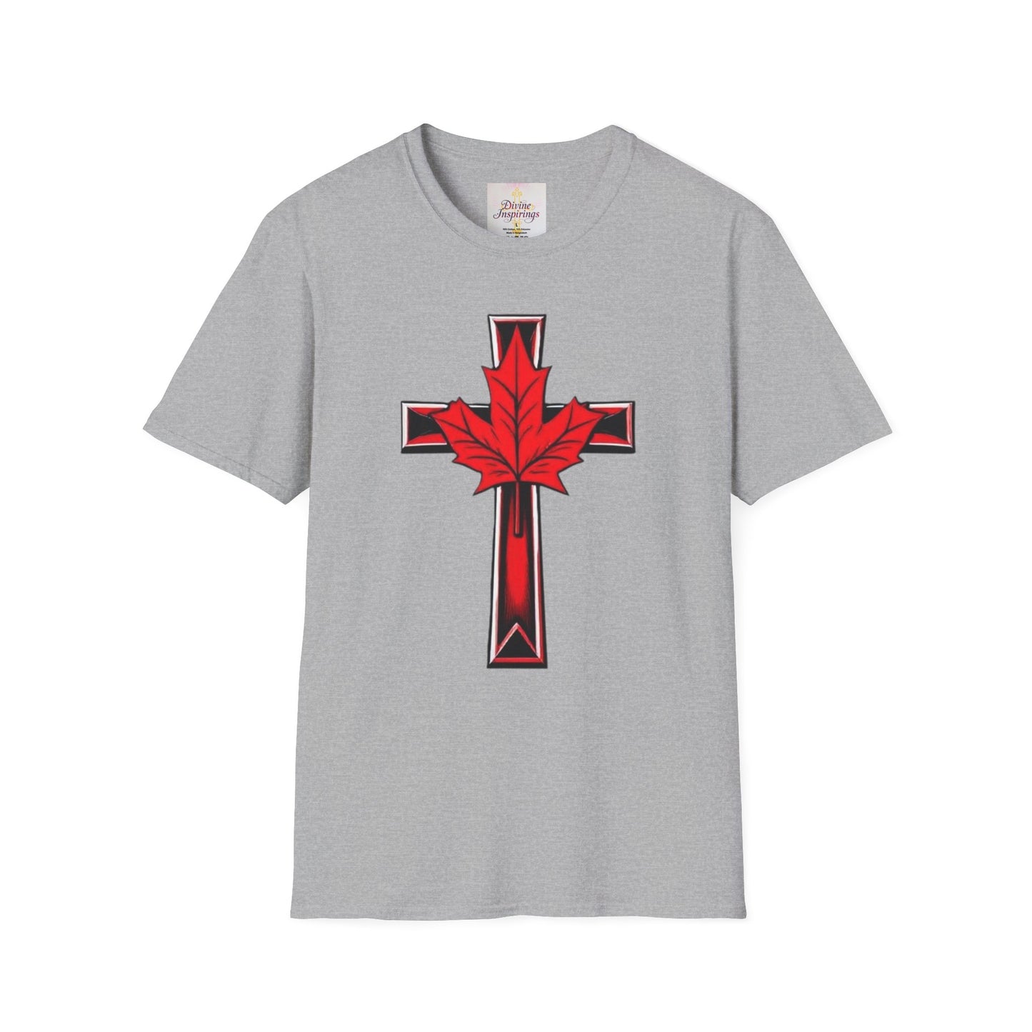 Faith and Freedom – Women’s Christian T-Shirt with Maple Leaf Cross