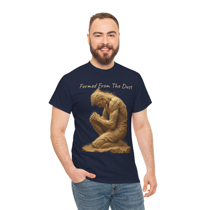 Formed from the Dust | Men’s Christian T-Shirt with Genesis 2:7 (Light Lettering)