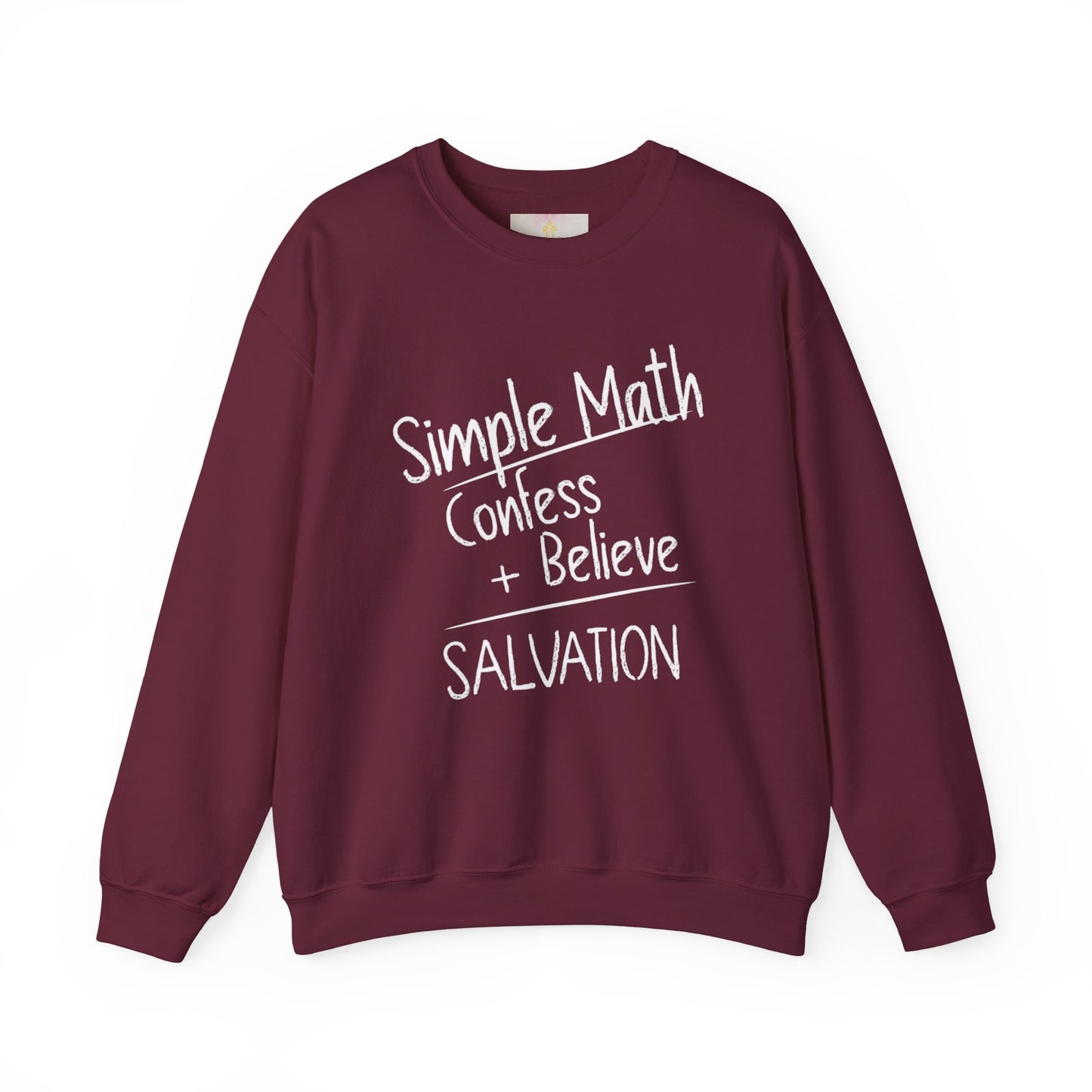 Simple Math Men’s Sweatshirt – Faith Pullover (White Chalk)