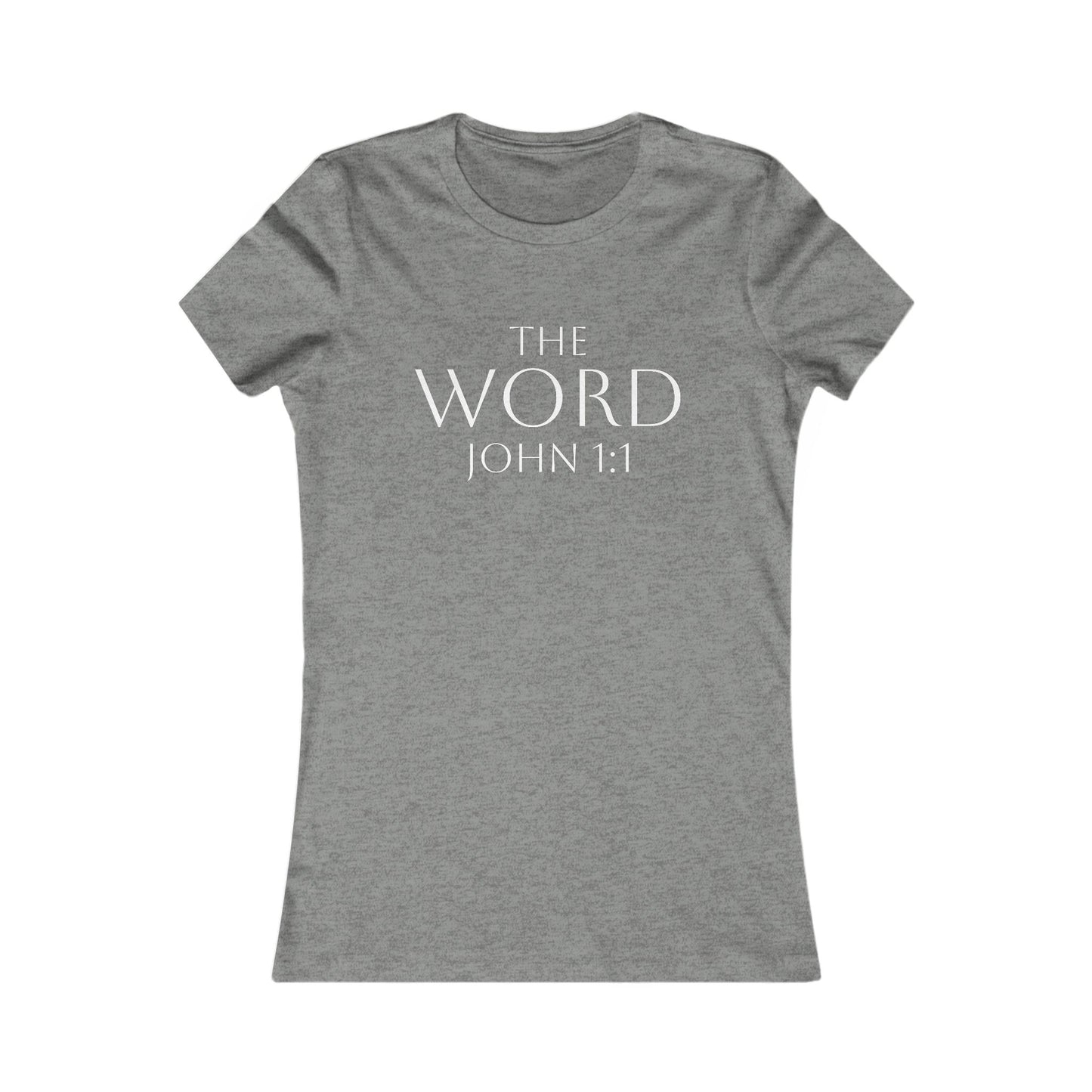 “The Word Eternal” – Women’s Favorite Christian Tee with White Lettering (John 1:1)