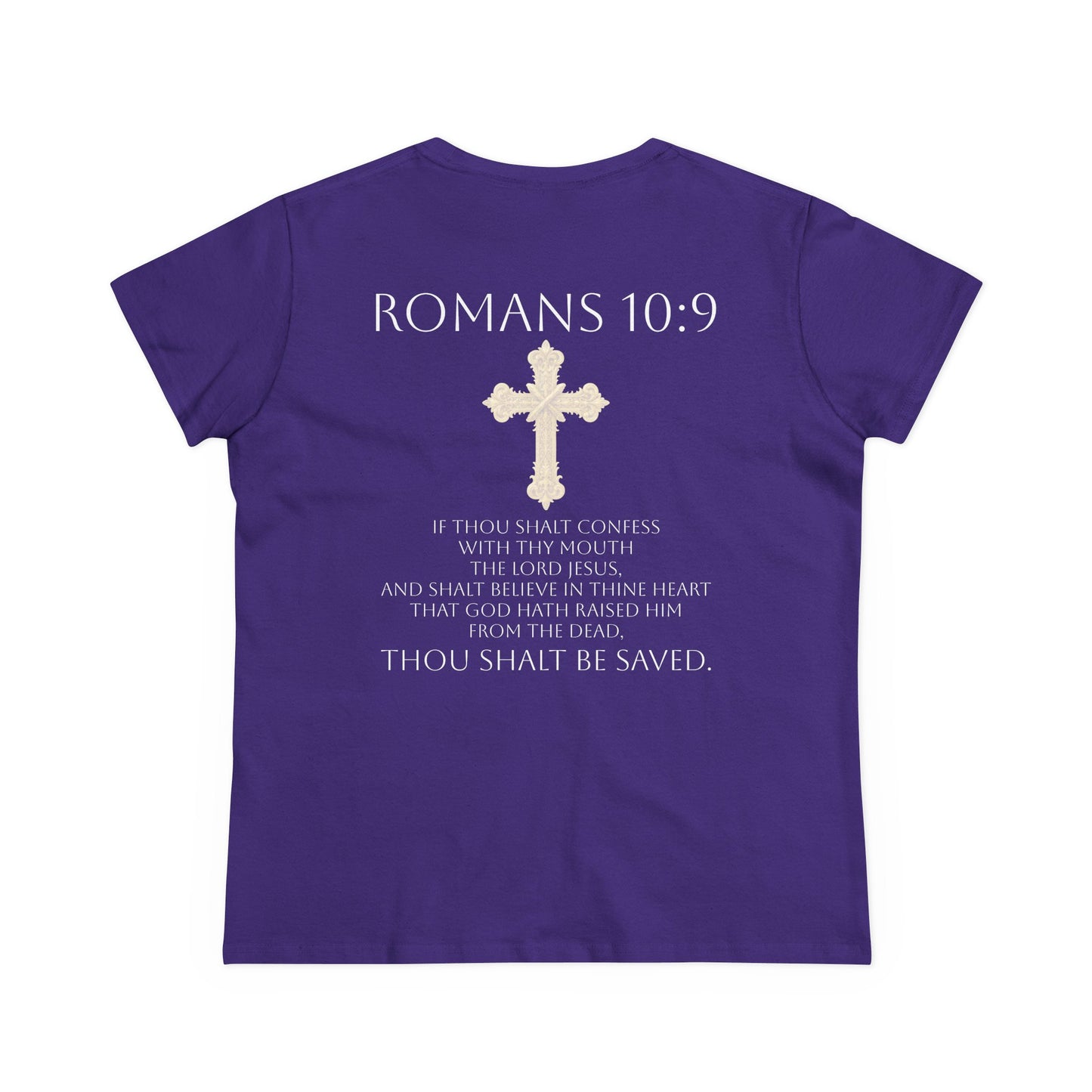 Gracefully Bold – Women’s Softstyle Jesus Is Lord Tee (Romans 10:9) (White Lettering)