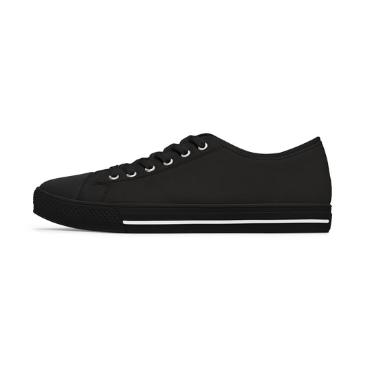 Wings of Peace – Women’s Low-Cut Canvas Shoes in Black with Dove Design