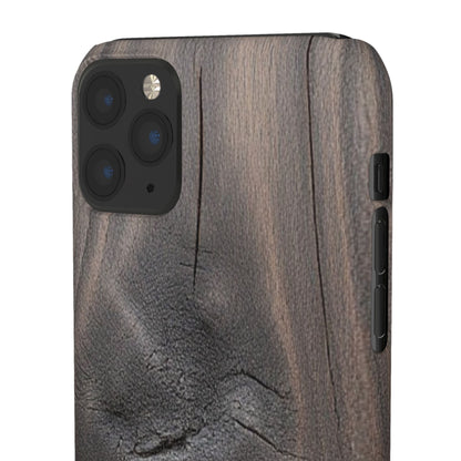 iPhone Snap Case – Dark Wood Grain Design