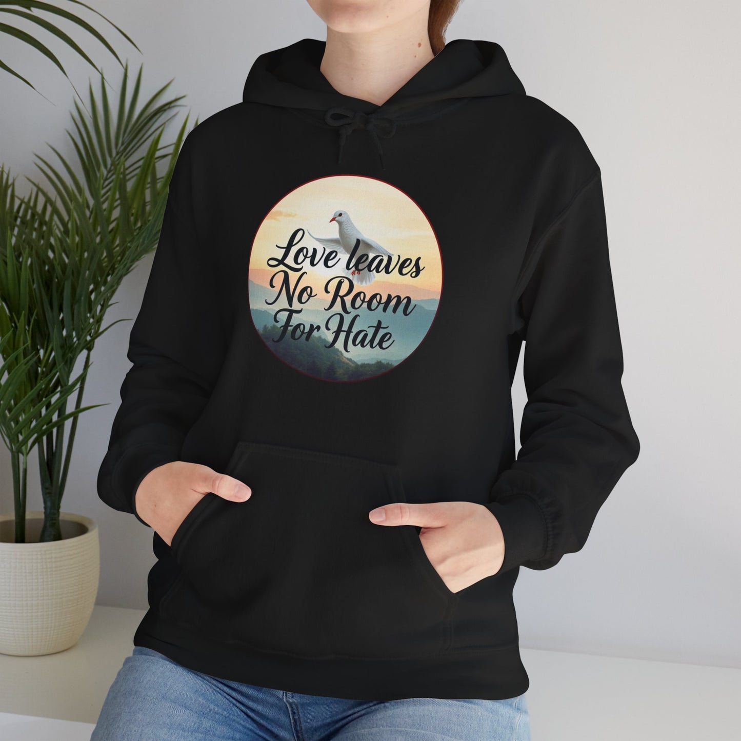 Women’s “Love Leaves No Room For Hate” Christian Hoodie – Faith & Compassion Pullover
