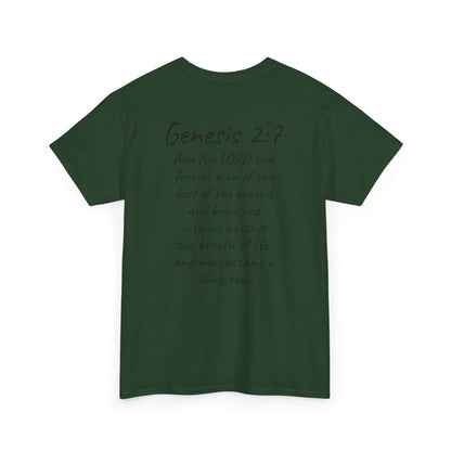 Formed from the Dust | Men’s Christian T-Shirt with Genesis 2:7 (Dark Lettering)