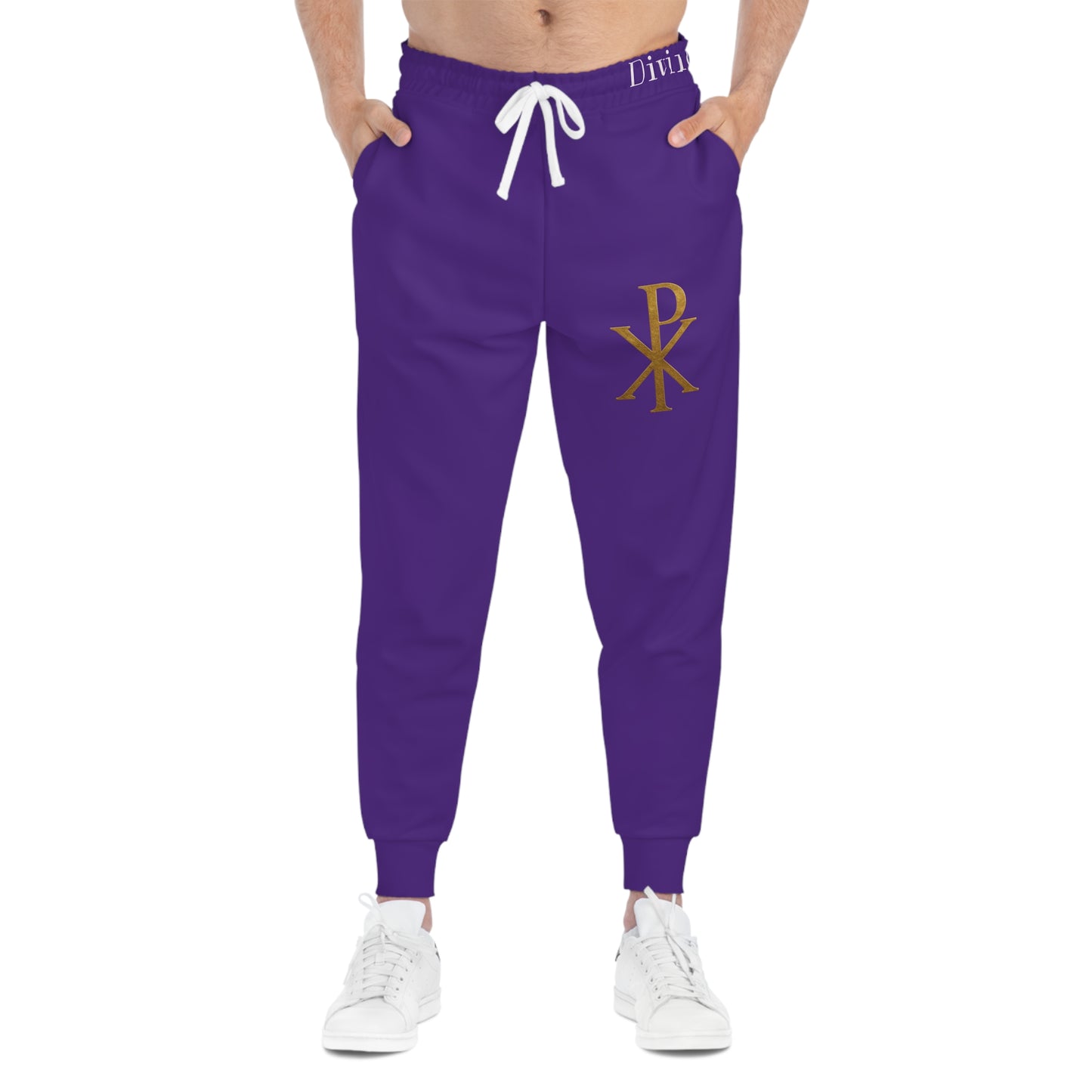 Men’s Chi Rho Jogger Pants in Purple – Comfort with Spiritual Style