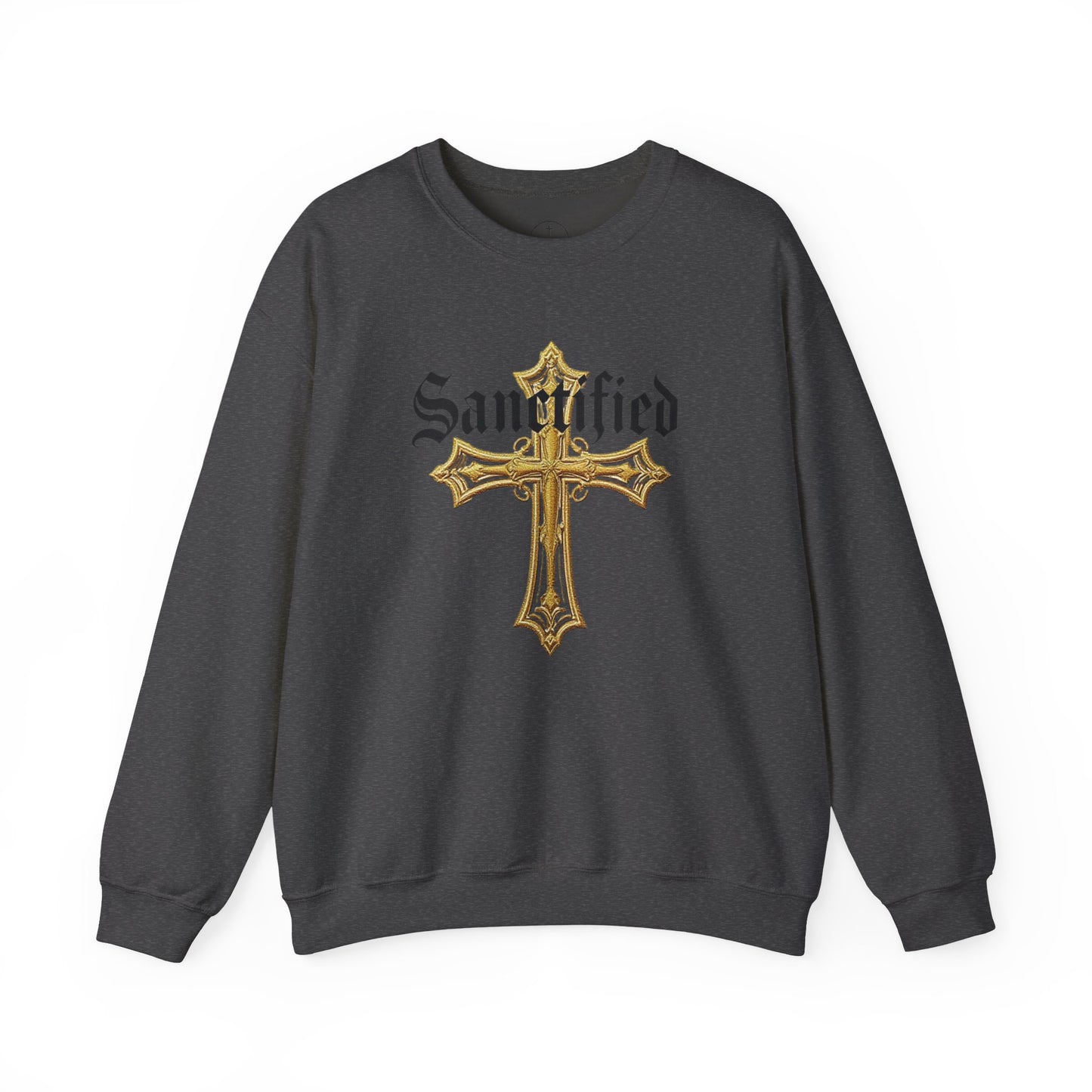 Sanctified Men's Gothic Cross Sweatshirt – Bold Christian Comfort