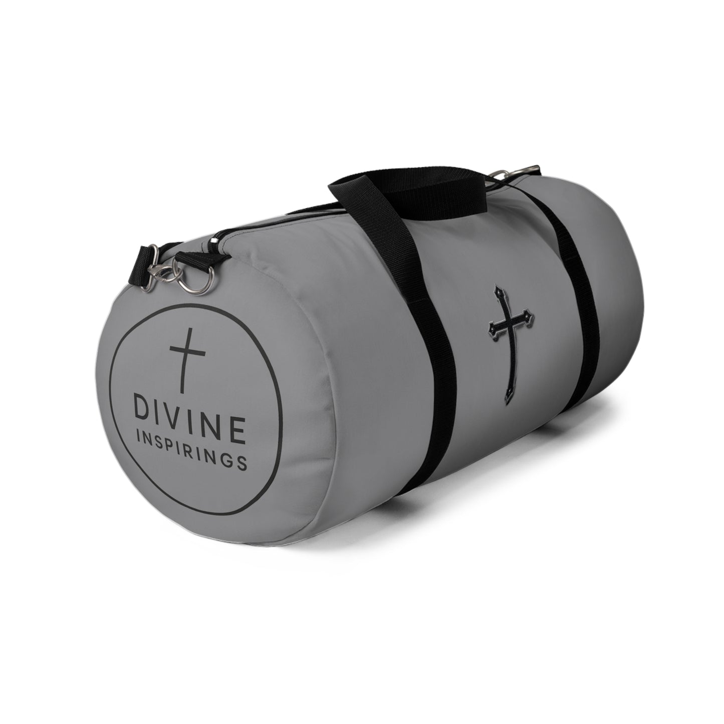 Divine Strength Duffle Bag in Grey – Carry the Cross with Purpose