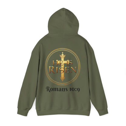 He Is Risen Christian Hoodie – Women’s Bold Faith Streetwear (Dark Lettering)