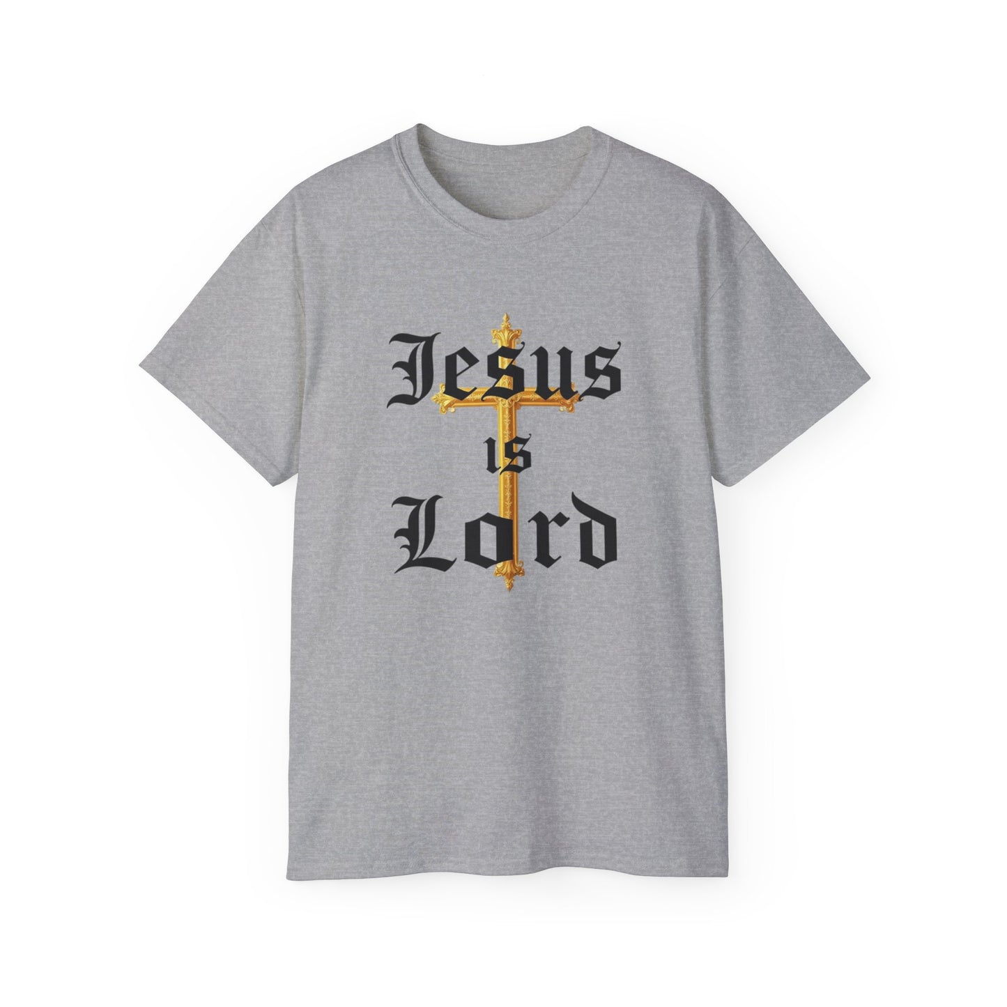 Men’s “Jesus is Lord” Christian T-Shirt with Cross – Bold Faith Statement Tee