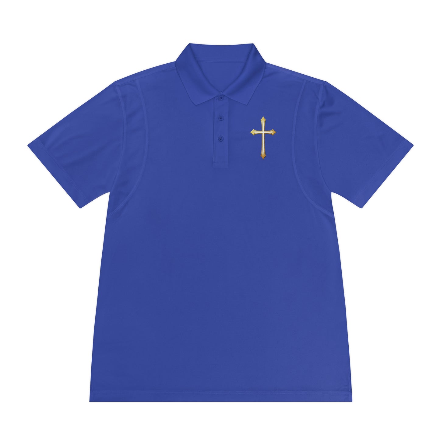 Men’s Modern Gold Cross Polo Shirt – Sleek Faith-Inspired Design