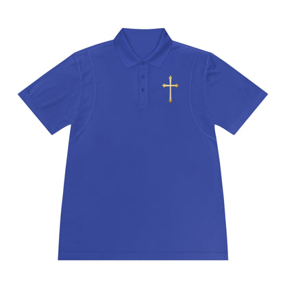 Men’s Modern Gold Cross Polo Shirt – Sleek Faith-Inspired Design
