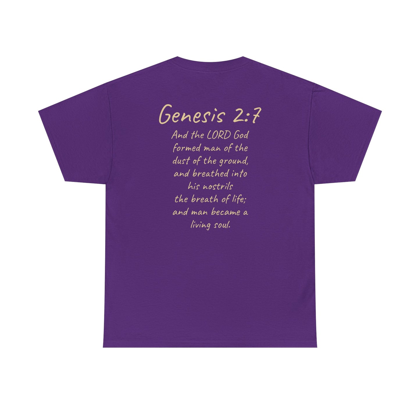 Formed from the Dust | Men’s Christian T-Shirt with Genesis 2:7 (Light Lettering)