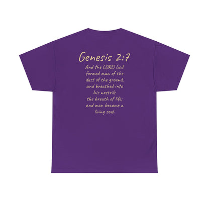 Formed from the Dust | Men’s Christian T-Shirt with Genesis 2:7 (Light Lettering)