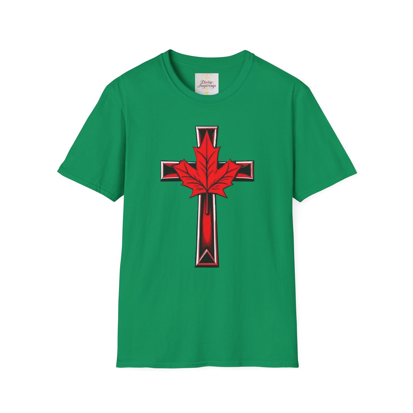 Faith and Freedom – Women’s Christian T-Shirt with Maple Leaf Cross