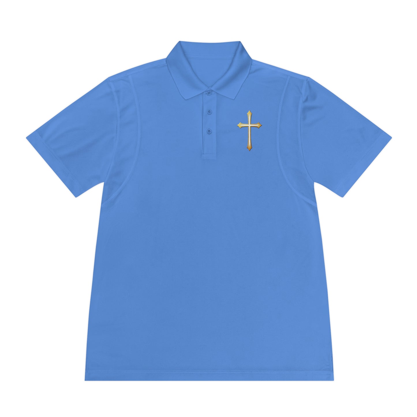Men’s Modern Gold Cross Polo Shirt – Sleek Faith-Inspired Design