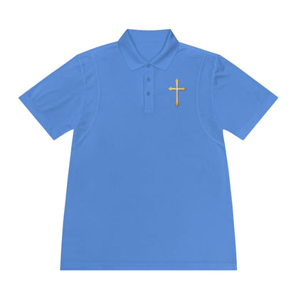Men’s Modern Gold Cross Polo Shirt – Sleek Faith-Inspired Design