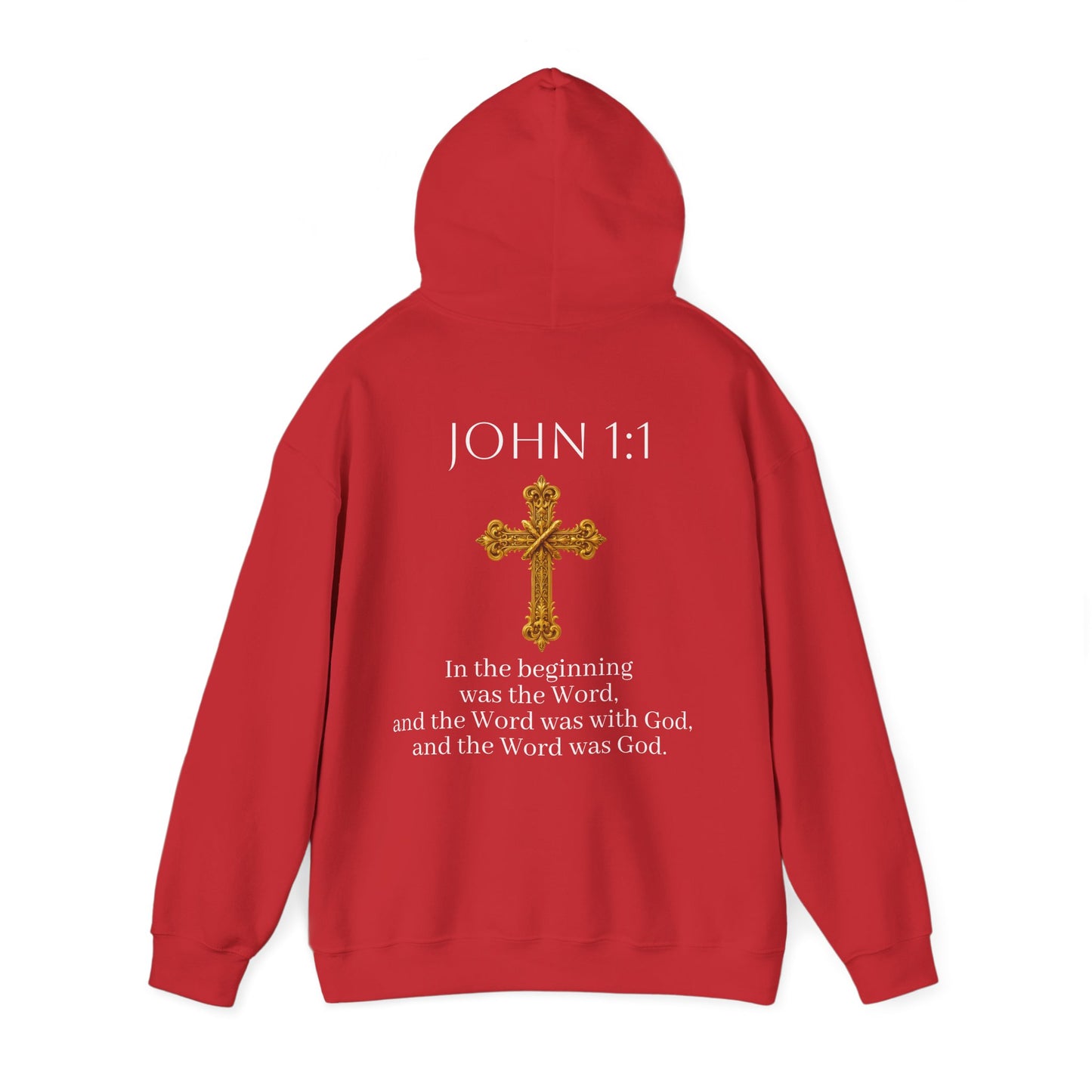 “The Word Eternal” – Women’s Christian Hoodie with White Lettering (John 1:1)