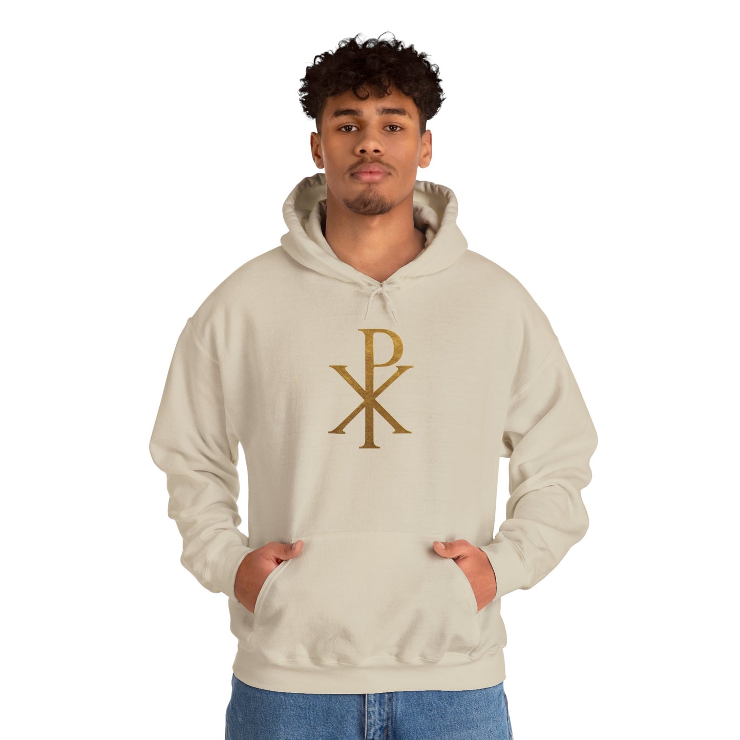 Chi Rho in Gold - Men’s Christian Hoodie
